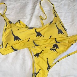 SHEIN - Yellow Dinosaur Swim Suit